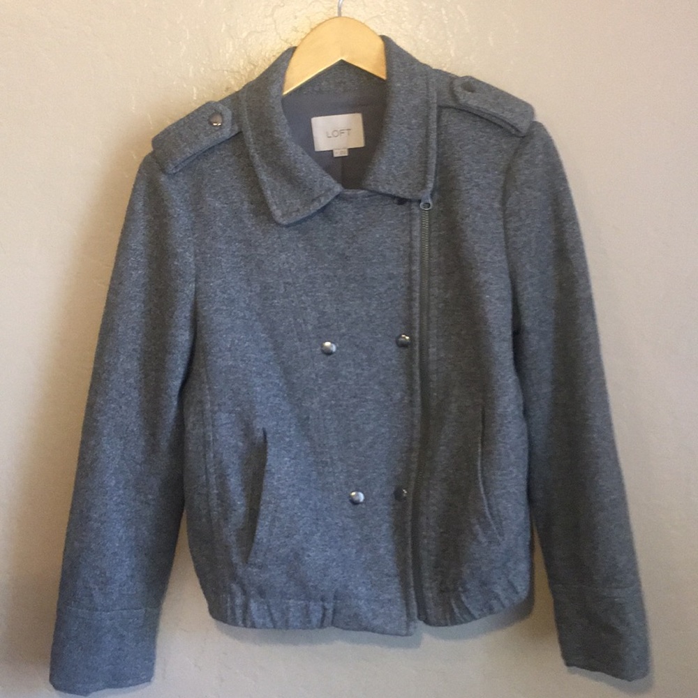 LOFT grey military/ aviator style jacket